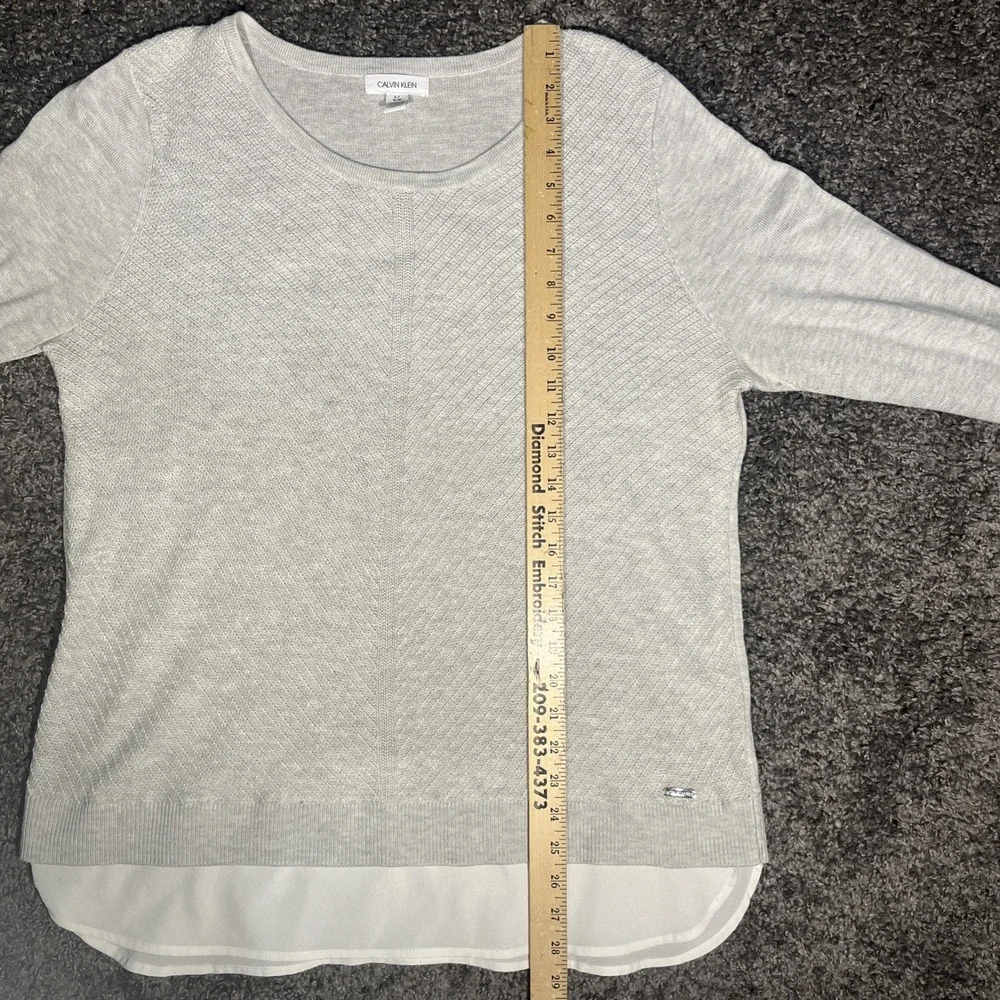 Calvin Klein Women's Layered Gray Sweater Size Large - Picture 4 of 8